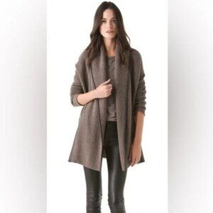 Vince Open Cardigan Sweater Wool Yak Alpaca Cashmere Brown Size Medium Lagenlook